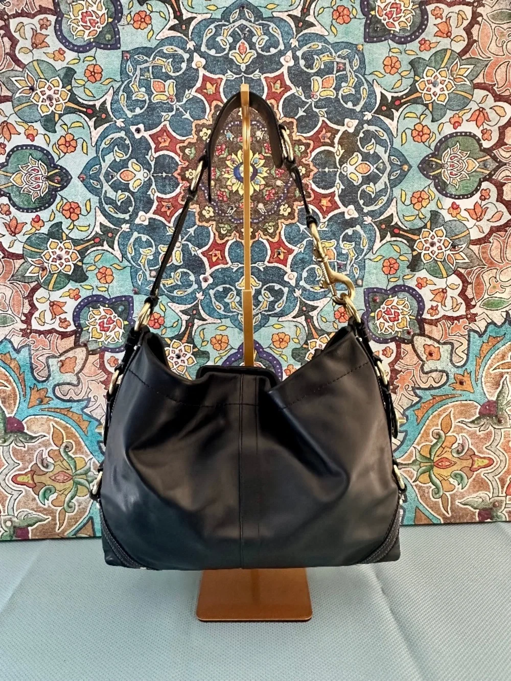 Coach Slim Carly Hobo Bag Black Leather